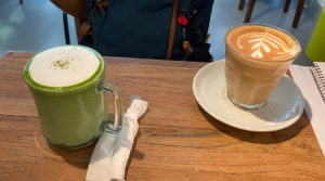 Matcha and coffee